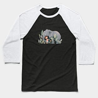 Cute Elephant Animal Loving Cuddle Embrace Children Kid Tenderness Baseball T-Shirt